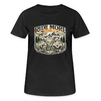 Ride More Club Retro Cycling - Women's Breathable T-Shirt - black - Front - AI Model Female 172 light (172cm)