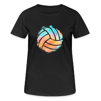Volleyvall sur la plage - T-shirt respirant Femme - noir - Devant - AI Model Female 172 light (172cm)