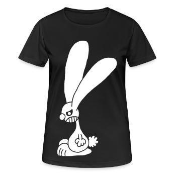 Lapin blanc grognon - T-shirt respirant Femme - noir - Devant - AI Model Female 172 light (172cm)