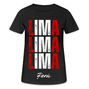 Lima, Peru, peruanischer Stolz - Frauen T-Shirt atmungsaktiv - Schwarz - Vorne - AI Model Female 172 light (172cm)
