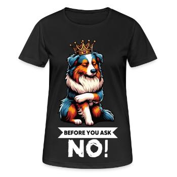Avant de demander aux Australian Shepherds Aussie Aussies - T-shirt respirant Femme - noir - Devant - AI Model Female 172 light (172cm)