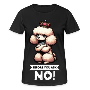 Avant de demander Caniche Caniche Propriétaire de Caniche Caniche - T-shirt respirant Femme - noir - Devant - AI Model Female 172 light (172cm)