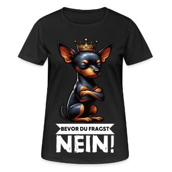Avant de demander à Miniature Pinscher Pinscher Pinscher Fan - T-shirt respirant Femme - noir - Devant - AI Model Female 172 light (172cm)