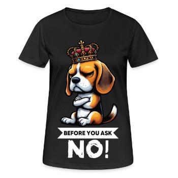 Avant de demander Beagle Beagle Propriétaire de Beagle Beagle Holder - T-shirt respirant Femme - noir - Devant - AI Model Female 172 light (172cm)