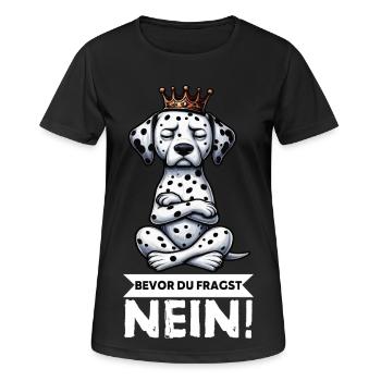 Avant que tu ne demandes, pas de Dalmatien Dalmatien Gardien Dalmatien - T-shirt respirant Femme - noir - Devant - AI Model Female 172 light (172cm)