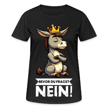 Before you ask No Donkey Donkey Donkey Donkey Holder - Women's Breathable T-Shirt - black - Front - AI Model Female 172 light (172cm)