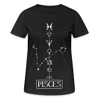 Pisces - Pisces Zodiac - white - Women's Breathable T-Shirt - black - Front - AI Model Female 172 light (172cm)