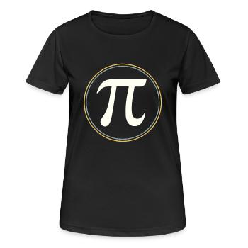 π en cercle – L’élégance des constantes - T-shirt respirant Femme - noir - Devant - AI Model Female 172 light (172cm)