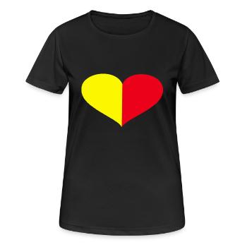 Le cœur bat jaune rouge - T-shirt respirant Femme - noir - Devant - AI Model Female 172 light (172cm)