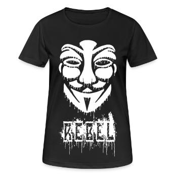 Anonyme Graffiti - Frauen T-Shirt atmungsaktiv - Schwarz - Vorne - AI Model Female 172 light (172cm)