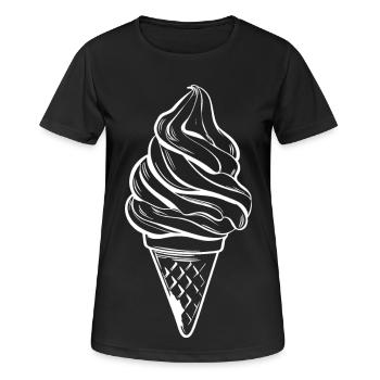 Ice Cream Cone Drawing - Women's Breathable T-Shirt - black - Front - AI Model Female 172 light (172cm)
