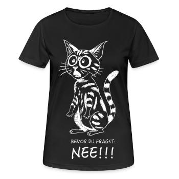 Bevor Du fragst... - Frauen T-Shirt atmungsaktiv - Schwarz - Vorne - AI Model Female 172 light (172cm)