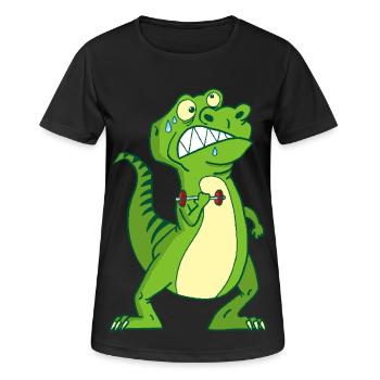 Die kleinen Ärmchen des Tyrannosaurus Rex - Frauen T-Shirt atmungsaktiv - Schwarz - Vorne - AI Model Female 172 light (172cm)
