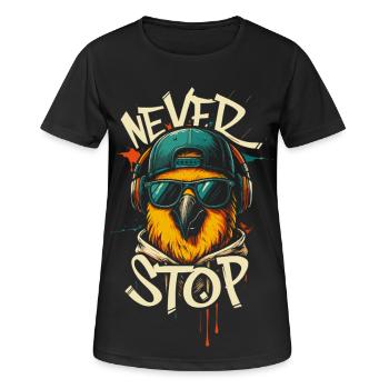 Illustration de perroquet cool - T-shirt respirant Femme - noir - Devant - AI Model Female 172 light (172cm)
