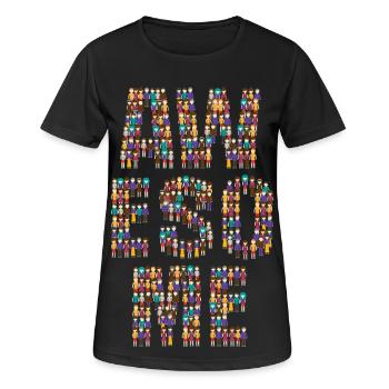 Awesome Crowd of Diverse Characters Typography - Women's Breathable T-Shirt - black - Front - AI Model Female 172 light (172cm)