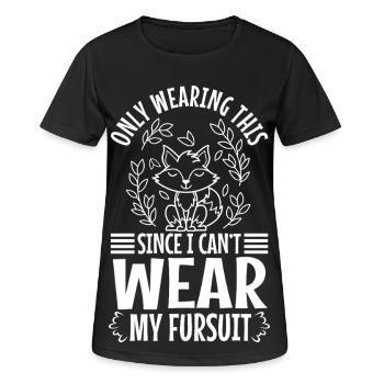 Je ne le porte que depuis que je ne peux pas porter ma fursuit - T-shirt respirant Femme - noir - Devant - AI Model Female 172 light (172cm)