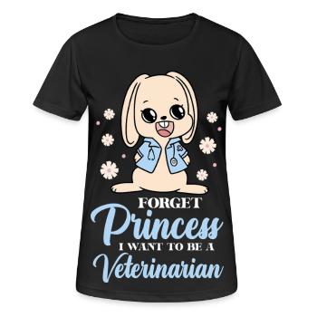 Kleines Häschen wird Tierärztin - Frauen T-Shirt atmungsaktiv - Schwarz - Vorne - AI Model Female 172 light (172cm)