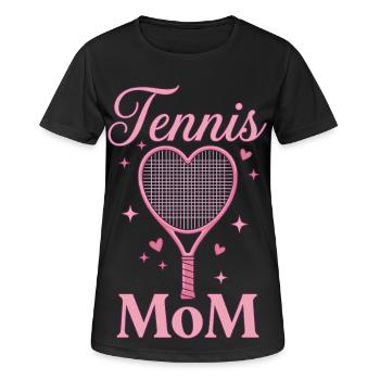 Tennis Mom Heart Racquet Design - Women's Breathable T-Shirt - black - Front - AI Model Female 172 light (172cm)