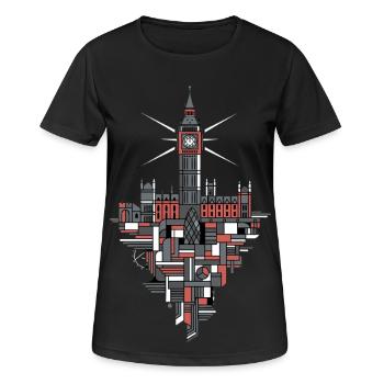 London Skyline Big Ben - Frauen T-Shirt atmungsaktiv - Schwarz - Vorne - AI Model Female 172 light (172cm)