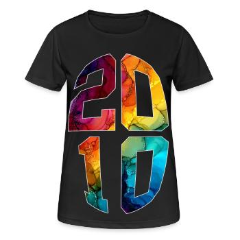 16 ANS 2010 16E ANNIVERSAIRE - T-shirt respirant Femme - noir - Devant - AI Model Female 172 light (172cm)