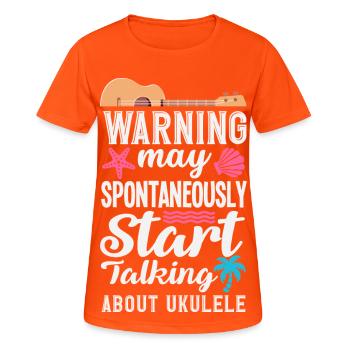 Easily Distracted By Ukuleles Hawaii Musiker - Frauen T-Shirt atmungsaktiv - Neonorange - Vorne - AI Model Female 172 dark (172cm)