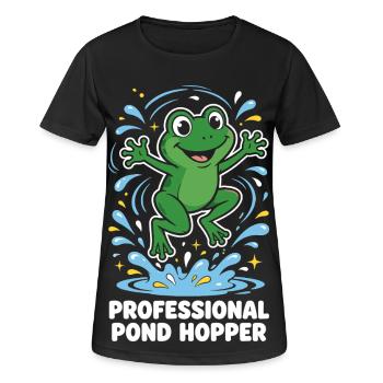 Grenouille professionnelle de sauteur d’étang - T-shirt respirant Femme - noir - Devant - AI Model Female 172 light (172cm)