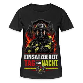 Feuerwehr - Frauen T-Shirt atmungsaktiv - Schwarz - Vorne - AI Model Female 172 light (172cm)