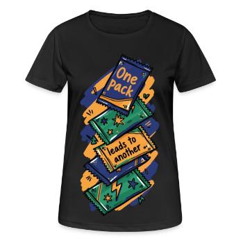Un paquet mène à un autre collectionneur de cartes à collectionner - T-shirt respirant Femme - noir - Devant - AI Model Female 172 light (172cm)