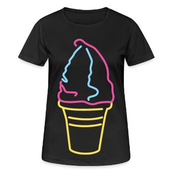Buntes Softeis - Frauen T-Shirt atmungsaktiv - Schwarz - Vorne - AI Model Female 172 light (172cm)