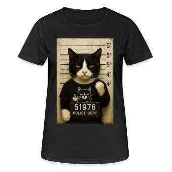 Chat de prison - T-shirt respirant Femme - noir - Devant - AI Model Female 172 light (172cm)