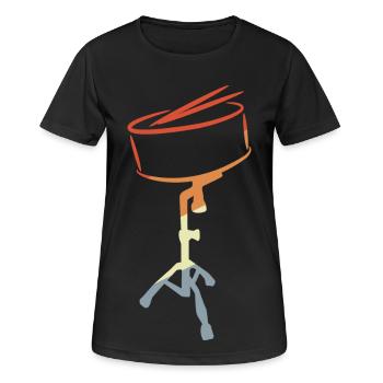 Tambour vintage - T-shirt respirant Femme - noir - Devant - AI Model Female 172 light (172cm)