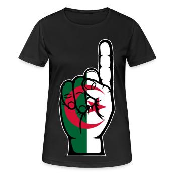 Drapeau algérien numéro 1 - T-shirt respirant Femme - noir - Devant - AI Model Female 172 light (172cm)