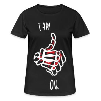 Ich bin Ok - Frauen T-Shirt atmungsaktiv - Schwarz - Vorne - AI Model Female 172 light (172cm)
