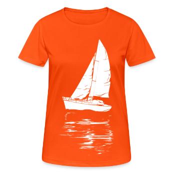 Sailing Drawing - Women's Breathable T-Shirt - neon orange - Front - AI Model Female 172 dark (172cm)