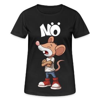 Maus Nö Nein Sager widersprechen Standpunkt - Frauen T-Shirt atmungsaktiv - Schwarz - Vorne - AI Model Female 172 light (172cm)