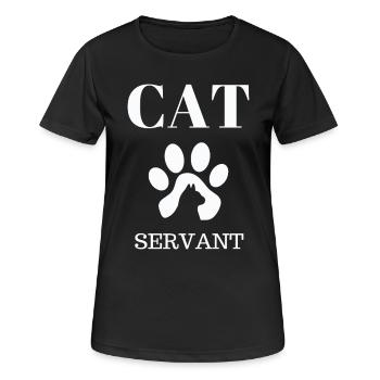 Serviteur Patte de Chat - T-shirt respirant Femme - noir - Devant - AI Model Female 172 light (172cm)