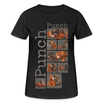 Petit singe mignon donne un coup de poing Coup de poing singe - T-shirt respirant Femme - noir - Devant - AI Model Female 172 light (172cm)