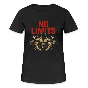 No Limits – Kraft und Stärke - Frauen T-Shirt atmungsaktiv - Schwarz - Vorne - AI Model Female 172 light (172cm)