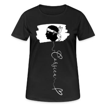 Corsican Flag Moor's Head Pascal Paoli Symbol - Women's Breathable T-Shirt - black - Front - AI Model Female 172 light (172cm)