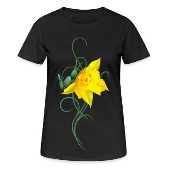 Cloche de Pâques Narcisse Pâques - T-shirt respirant Femme - noir - Devant - AI Model Female 172 light (172cm)