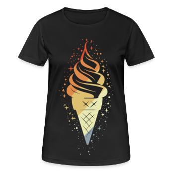 Cornet de crème glacée vintage - T-shirt respirant Femme - noir - Devant - AI Model Female 172 light (172cm)