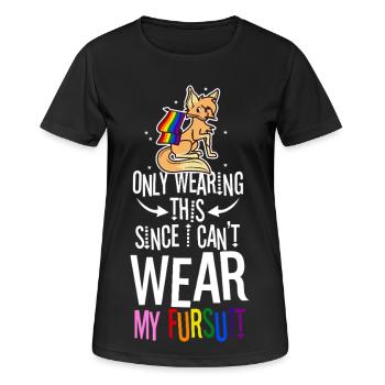 Je ne le porte que depuis que je ne peux pas porter ma fursuit - T-shirt respirant Femme - noir - Devant - AI Model Female 172 light (172cm)
