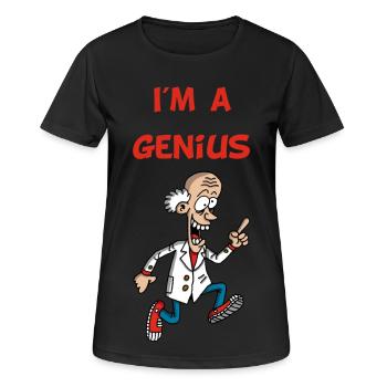 Ich bin ein Genie (Englisch) - Frauen T-Shirt atmungsaktiv - Schwarz - Vorne - AI Model Female 172 light (172cm)
