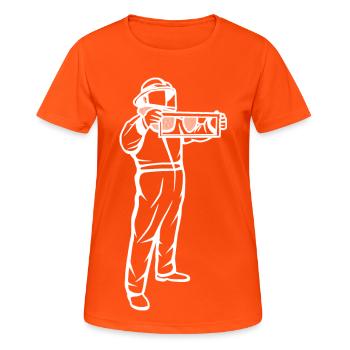 Dessin apiculteur - T-shirt respirant Femme - orange néon - Devant - AI Model Female 172 dark (172cm)