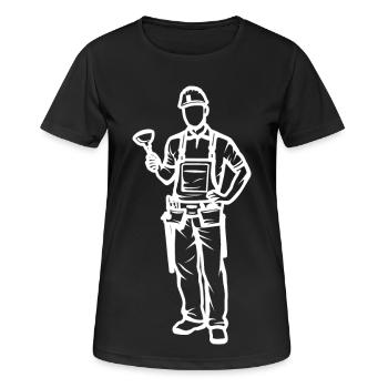 Plumber - Women's Breathable T-Shirt - black - Front - AI Model Female 172 light (172cm)