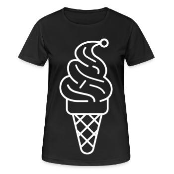 Cornet de crème glacée Dessin - T-shirt respirant Femme - noir - Devant - AI Model Female 172 light (172cm)