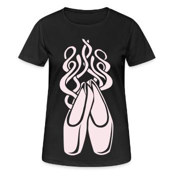 Ballet Shoes Ballerina Symbol - Women's Breathable T-Shirt - black - Front - AI Model Female 172 light (172cm)