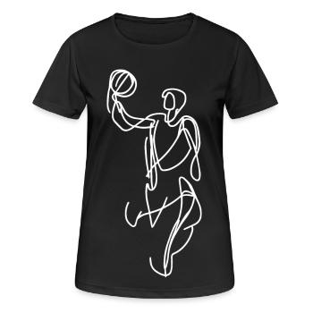 Basketball Skizze - Frauen T-Shirt atmungsaktiv - Schwarz - Vorne - AI Model Female 172 light (172cm)