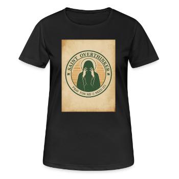 Saint Overthinker T-Shirt - Vintage Academic Style - Women's Breathable T-Shirt - black - Front - AI Model Female 172 light (172cm)