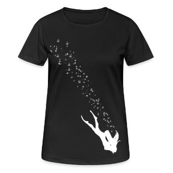 Bulles de Plongeuse - T-shirt respirant Femme - noir - Devant - AI Model Female 172 light (172cm)